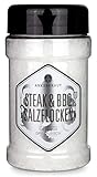 Ankerkraut Steak & BBQ Salzflocken, zum verfeinern von Steaks, Salaten oder auch Süßspeisen, 190g... Überbackenes steak-image-Überbackenes Steak mit Balsamico-Zwiebeln und Gorgonzola
