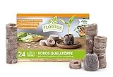 FLORTUS – Kokos Quelltöpfe aus Anzuchterde mit Nährstoffen – 24 Stück Kokos Quelltabletten... chilizucht-image-Chilizucht  &#8211; Tipps &#038; Tricks zum Chilianbau