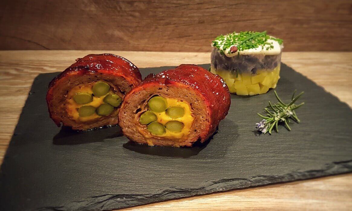Hackbraten mit Spargel