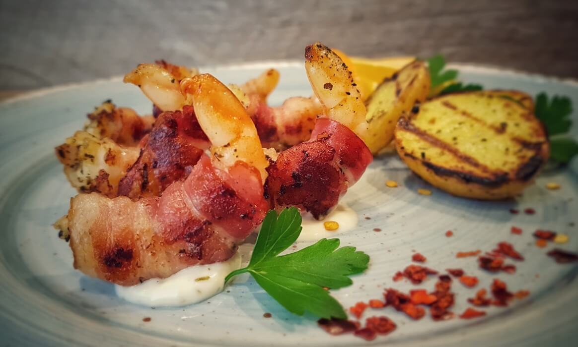 Bacon-Garnelen