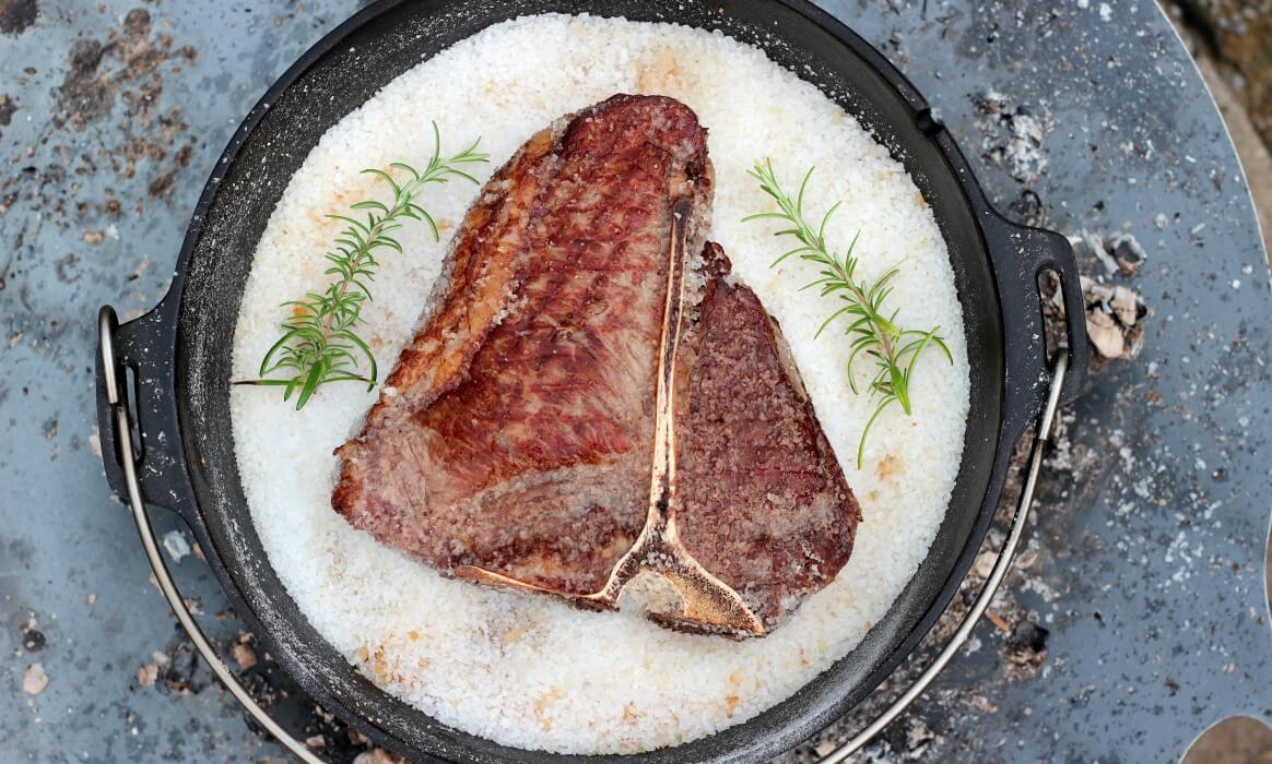 Steak im Salzbett garen