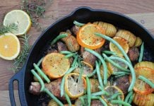 Hähnchen mit Fächerkartoffeln