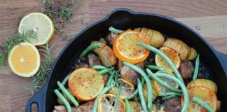 Hähnchen mit Fächerkartoffeln