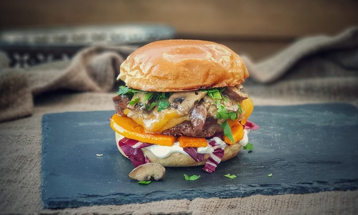 Burger mit Kürbis