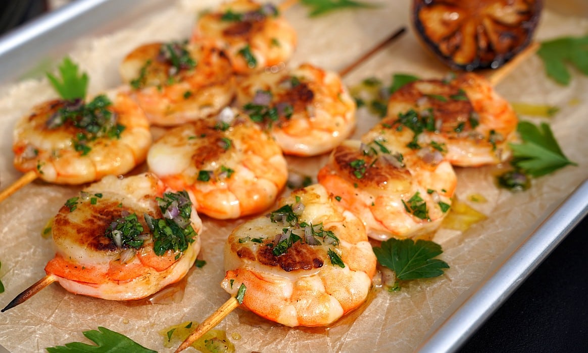 Seafood-Spieße