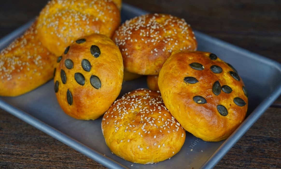 Kürbis Hamburger-Brötchen