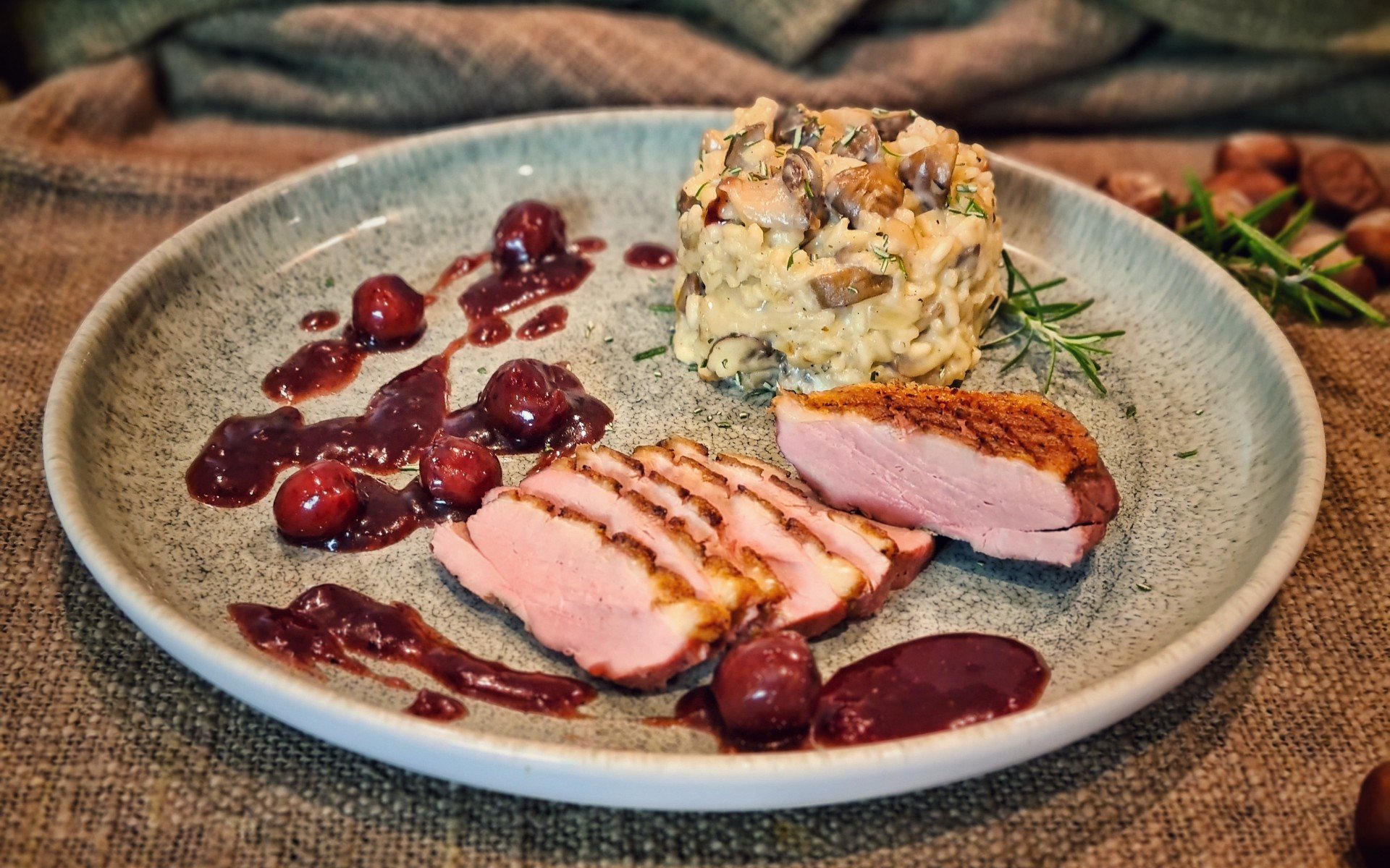 Entenbrust mit Portweinsauce
