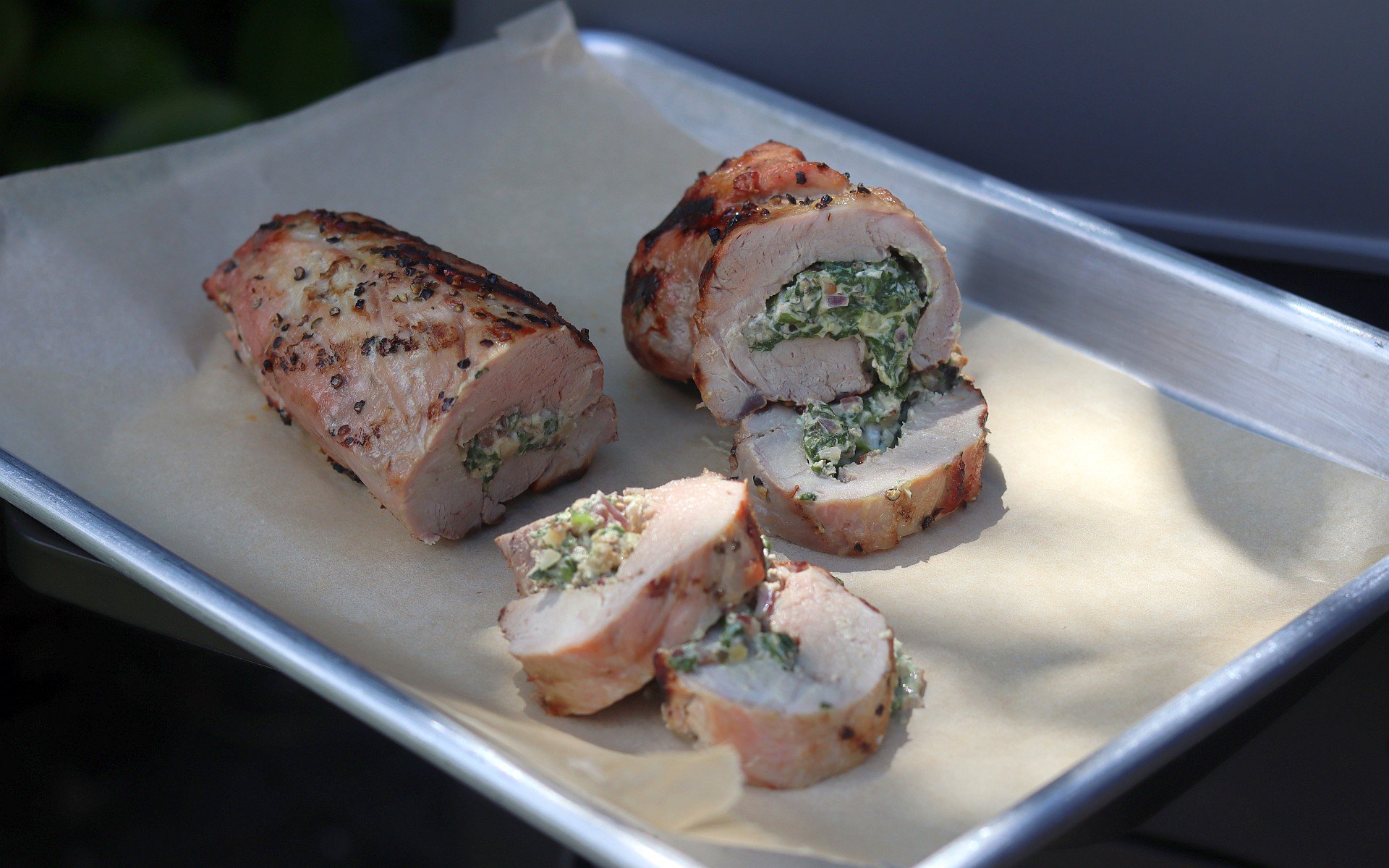 Schweinefilet mit Spinat-Frischkäse-Füllung