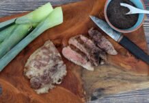 Iberico Pluma mit Lauchasche