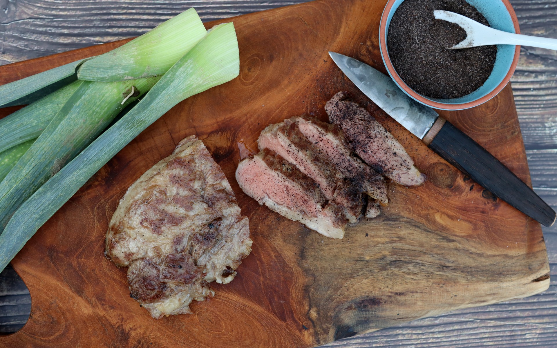Iberico Pluma mit Lauchasche