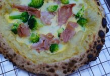 Pizza Hollandaise mit Brokkoli und Schinken
