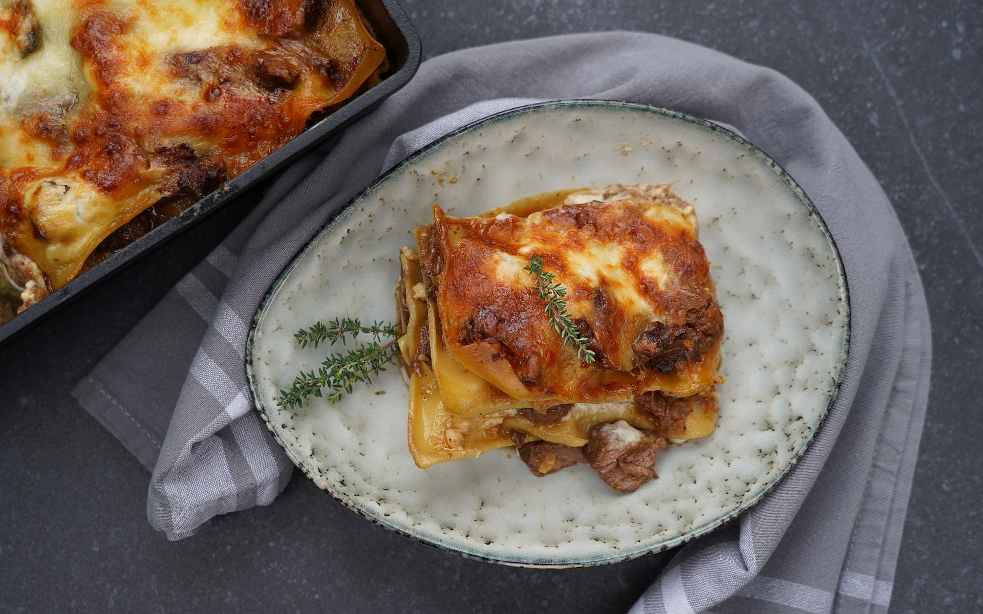 Lasagne mit Gulasch
