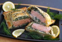 Lachsfilet im Blätterteig