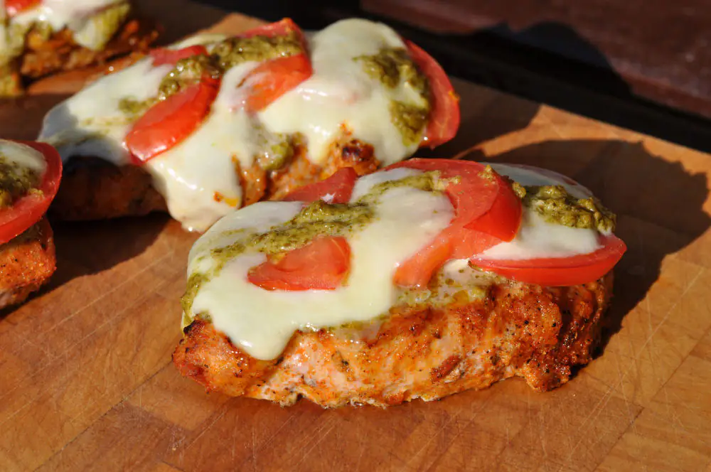 Schweinerückensteaks Caprese mit Tomate-Mozzarella roastbeef mit grillgemüse-ItalieniescheSchweinerueckensteaks-Roastbeef mit Grillgemüse vom Elektro-O.F.B.