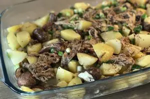 Pulled Pork Auflauf Kartoffeln Raclette Kaese 01