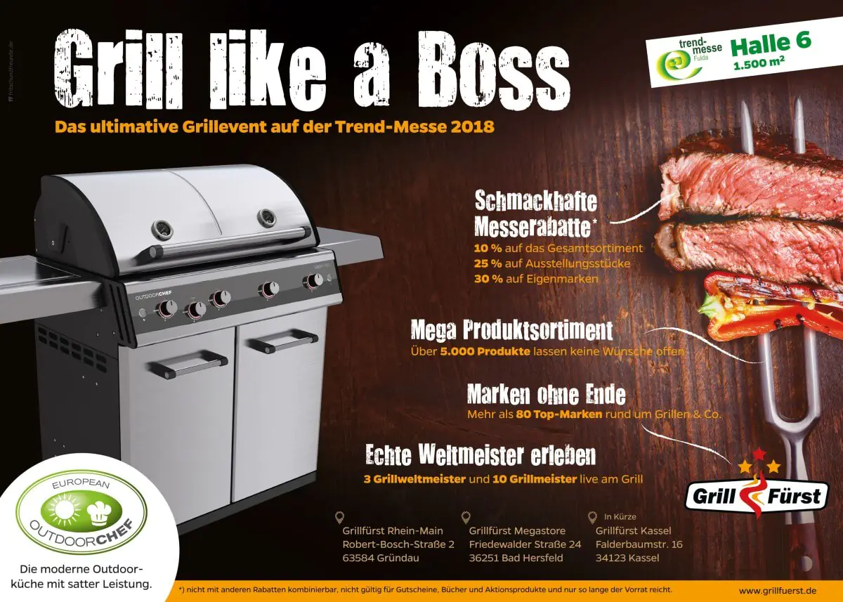 Grillfürst Grillmesse 2018 auf der Trendmesse in Fulda vom 15.-18.03. grillfürst rhein-main-Trendmesse Fulda Grillmesse 2018 Grillfuerst-Grillfürst Rhein-Main in Gründau