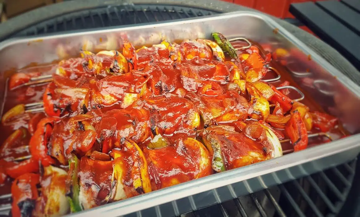 Schaschlik - Schaschlikspieße vom Grill | BBQPit.de rinderfiletspieße-Schaschlik Schaschlickspiesse-Rinderfiletspieße mit Paprika und Zwiebeln