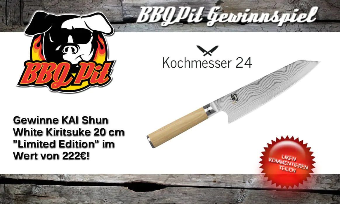 Gewinne ein KAI Shun White Kiritsuke 20 cm drumsticks mit alabama white bbq-sauce-Gewinnspiel September 2019 Kochmesser-Drumsticks mit Alabama White BBQ-Sauce