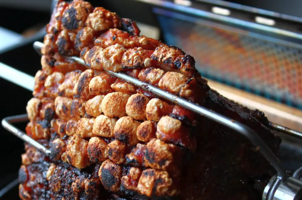 Schäufele vom Drehspieß - Rezept für fränkisches Schäufele 7 Schäufele mit knuspriger Schwarte
