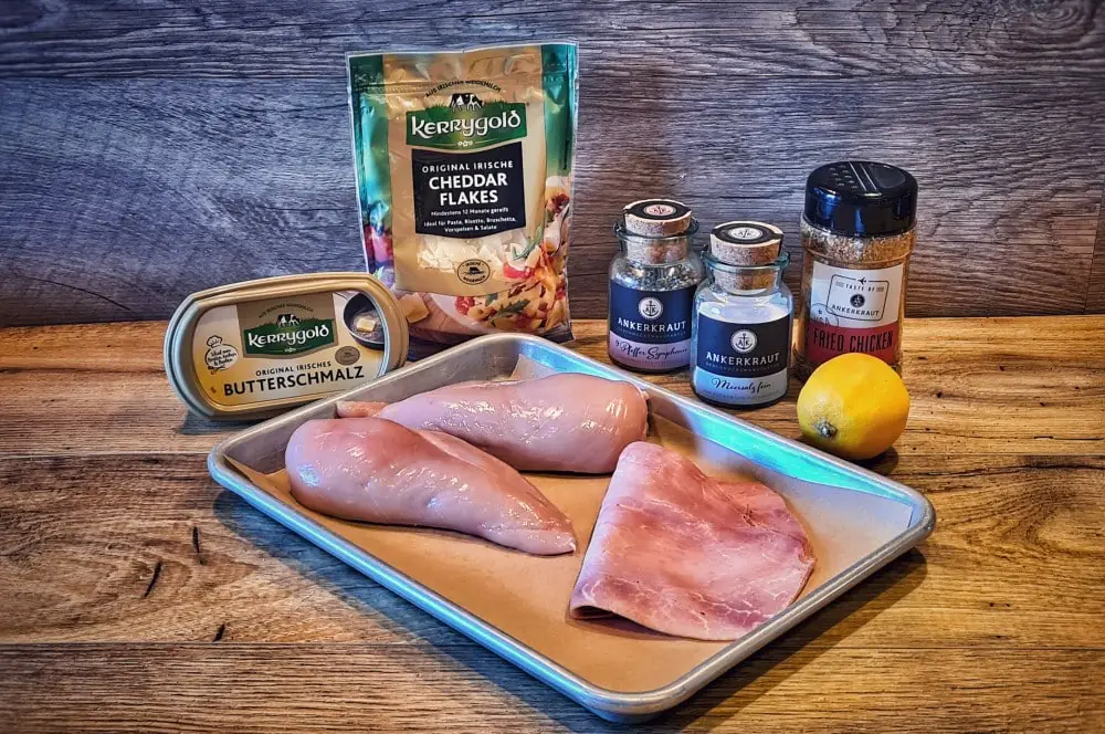 Hähnchen Cordon Bleu 1 Alle Zutaten für Hähnchen Cordon Bleu auf einen Blick