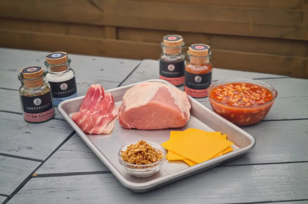 XXL-Schnitzel überbacken im Western Style 1 Alle Zutaten für das XXL-Schnitzel auf einen Blick