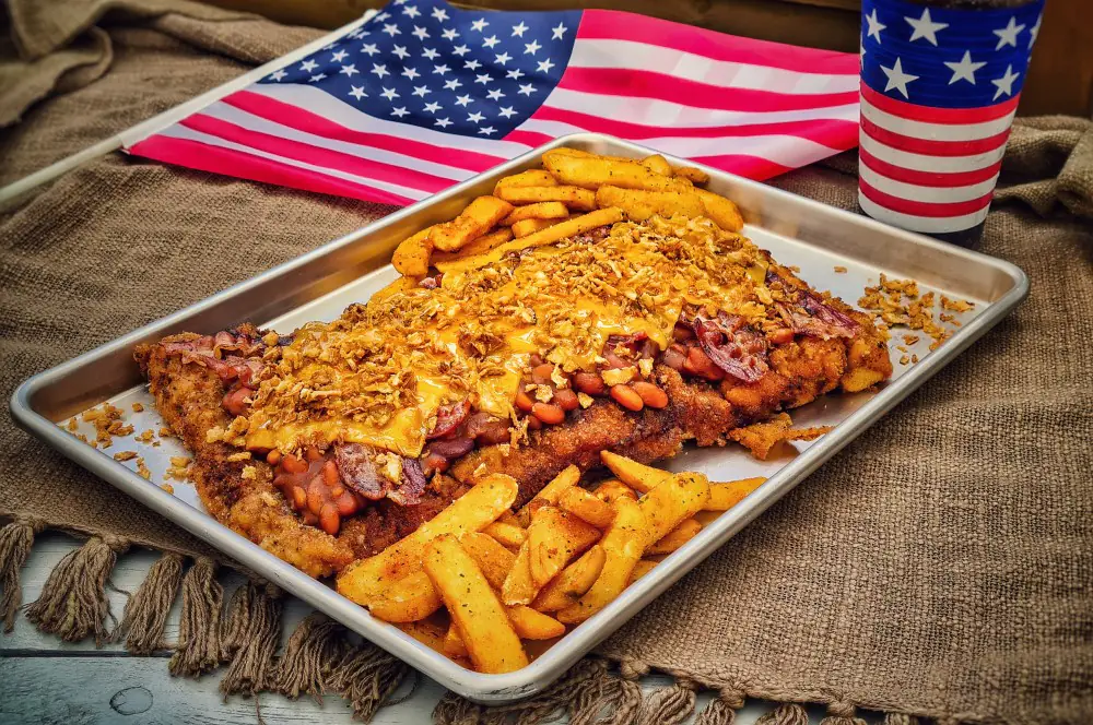 XXL-Schnitzel überbacken im Western Style 6 XXL Schnitzel ueberback western style 05