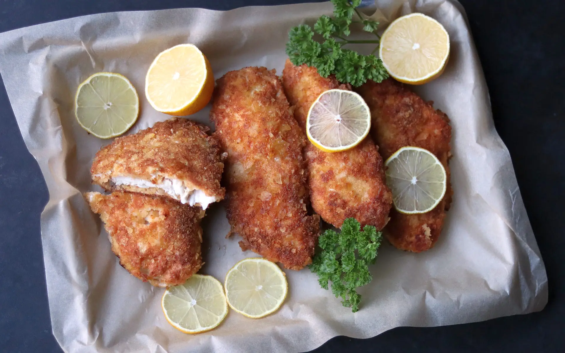 Hähnchenschnitzel mit Chipskruste | BBQPit.de