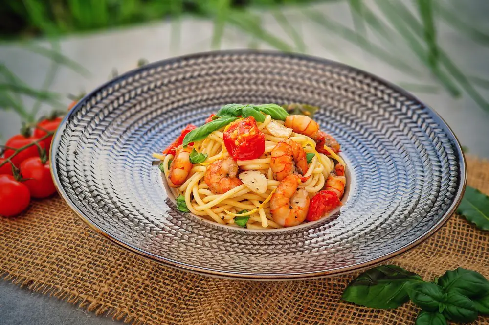 Spaghetti mit Knoblauch-Garnelen 7 Spaghetti mit Knoblauch-Garnelen