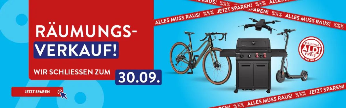 Räumungsverkauf im ALDI ONLINESHOP (bis 80% Rabatt) 1 Räumungsverkauf im ALDI ONLINESHOP