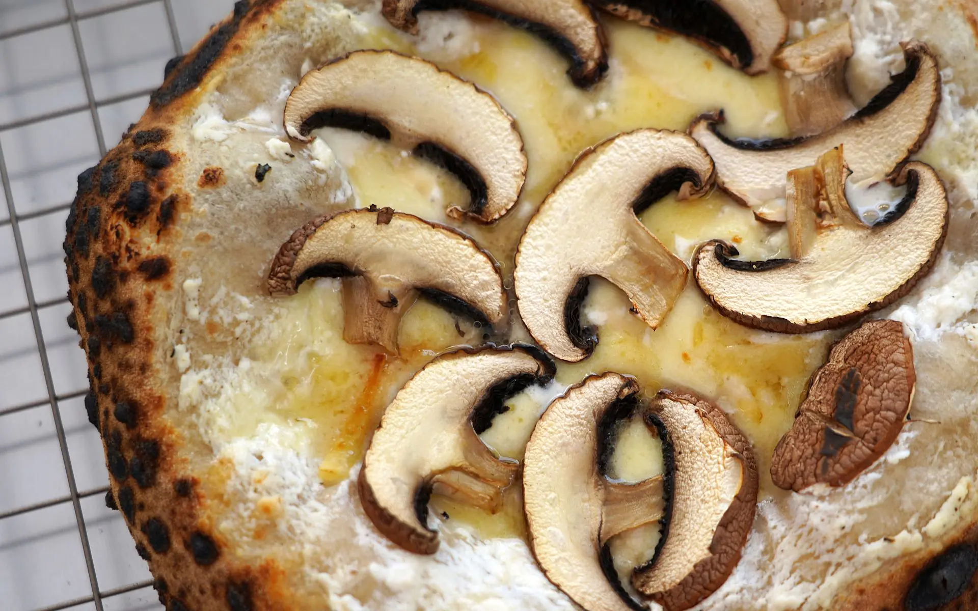 Pizza Ricotta-Champignon mit frischer Zitronen-Ricottacreme