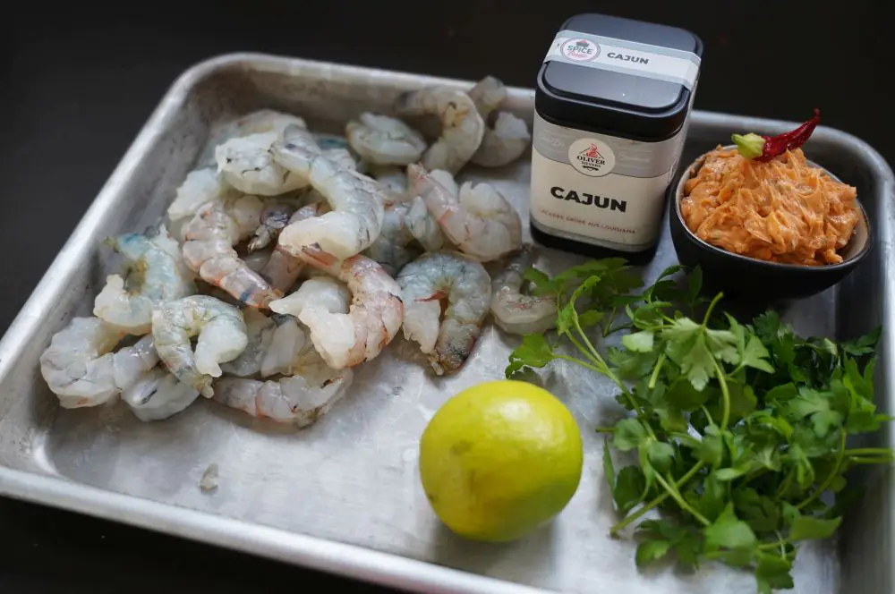 Cajun-Garnelen in würziger Cajun-Butter 1 Alle Zutaten für die Cajun-Garnelen auf einen Blick