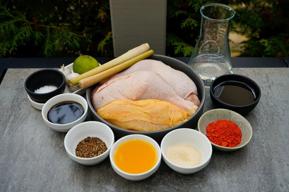 Chicken Inasal - Hähnchen auf philippinische Art 1 Alle Zutaten für Chicken Inasal auf einen Blick