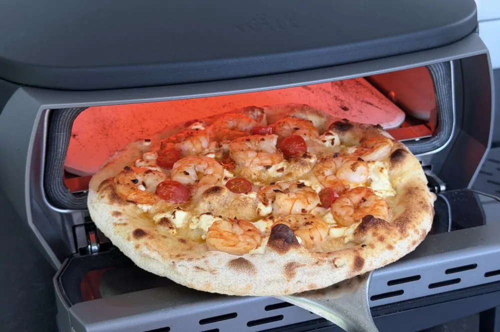 Scampi-Pizza aus dem Witt eGnite 13" Control Pizzaofen