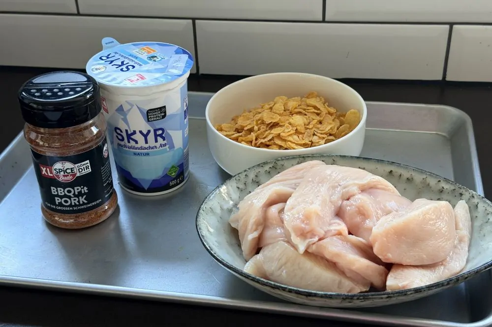 Alle Zutaten für Skyr Fried Chicken auf einen Blick